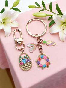 30Pcs Easter Day DIY Charms Enamel Bunny Carrot Egg Cartoon Pendants DIY Crafts Supply Jewelry Making Holiday Gift(Style Random) - Multicolor - View 4