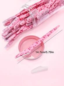 40/30/20/12 件装粉色蝴蝶结印花眉毛修剪器和面部毛发修剪器，带罐子 - 多功能去角质眉毛修剪器 - 男女通用 - 带保护盖（1/3/6/12/24/30 件装） - 彩色 - 查看 5