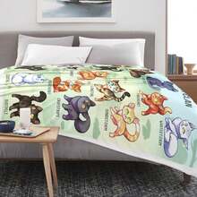 Nostalgic "Warrior Cats Thunder Clan" Blanket Gifts For Book Fans Teens Soft Flannel Throw Blanket Fandom Vibe Gifts For Birthday Decor Bedding Book Theme Blanket For Sofa Bed - Nhiều màu - Xem 3