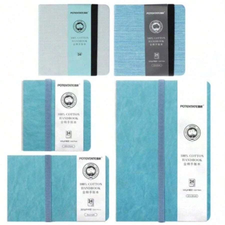 100% Cotton Watercolor Sketchbook, Painting Diary Notebook, Hot And Cold Pressed - Multicolor - View 1