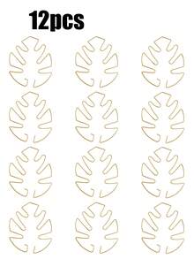 12/6/2/1件装金属龟壳叶形植物支架 - 耐用强力夹，龟壳竹子支撑系统，植物茎秆固定器，促进植物健康生长，装饰性花园支撑结构，攀援植物棚架，金属稳定器，植物生长支撑，植物支撑结构，攀援植物棚架 - 金色 - 查看 14