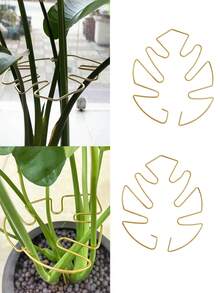 12/6/2/1件装金属龟壳叶形植物支架 - 耐用强力夹，龟壳竹子支撑系统，植物茎秆固定器，促进植物健康生长，装饰性花园支撑结构，攀援植物棚架，金属稳定器，植物生长支撑，植物支撑结构，攀援植物棚架 - 金色 - 查看 12