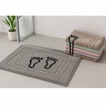 Toalha de Piso Pezinho – Kit com 5 Unidades | 100% Algodão - 45x70cm | Conforto e Qualidade - Cores Sortidas - Visão 3