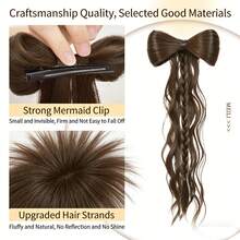 Female Wig With Bow Tie, Half Tied Ponytail, Female Duckbill Clip, Simulated Hair, High-Temperature Silk Wig, New Ponytail Design - Multicolor - View 6