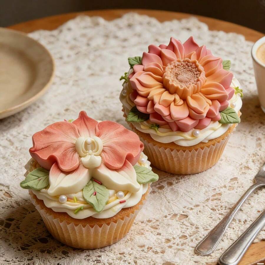 3D Butterfly Orchid, Sunflower Silicone Mold, Mousse Cake Piping Mold, DIY Handcraft Plaster Candle Decoration Silicone Mold - trắng - Xem 1