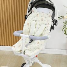 Baby Stroller Tie-On Cushion, Cotton Gauze Breathable Mesh, Anti-Slip Warm Seat Pad For Pram, Stroller, High Chair