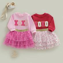 2Pcs/ Set Toddler Baby Girl Carnival Games Outfit Summer Sleeveless Lapel Collar Solid Color/Striped Vest Tops With Pleated Skirt Set - 淺粉色 - 查看 5