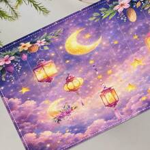 1/4/6 Pcs Set, Ramadan Placemats, Linen Dining Table Mats With Traditional Lantern Pattern, Washable Printed Tablecloths, Surface Protective Pads, Ideal Decor For Holiday Kitchen And Family Gatherings - Multicolor - View 6