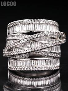 1 PC Pretty Cubic Zirconia Ring For Women For Wedding Engagement Anniversary Party Jewelry Valentine's Day Gift - 1# - View 11
