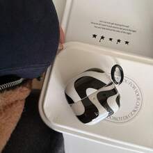 Minimalist Black Asymmetrical Line Zebra Pattern Earphone Case Compatible With Huawei Freebuds 7i, Freebuds 2, Freebuds SE3, Freebuds 5i, Buds Pro 3, Cute Korean Style Earphone Case - Black - View 7