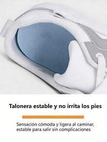 Zapatos deportivos para hombre, zapatos deportivos con bloques de color para hombre, zapatos casuales para hombre, zapatos deportivos para estudiantes, zapatos con cordones antideslizantes multifuncionales, adecuados para la escuela, los desplazamientos y el uso diario. - Gris blanco - Ver 10