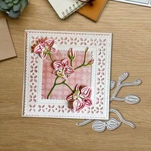 Creative Photo Frames And Flowers Metal Cutting Dies, DIY Scrapbooking Album And Embossing Stencil, Greeting Card Making Tool, Card Paper Cutting Crafts ,Gift Card Making Template Die Cuts. - Silver - View 7