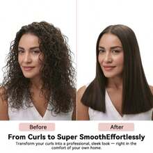 UKLISS Gray Gold/Black Rose Gold 2-In-1 Multi-Functional Hair Styler (200M Negative Ions For Frizz-Free Shine) | Negative Ion Hair Straightener & Hair Dryer | High-Power High-Speed Airflow + Fast Heating | 3 Adjustable Temp Settings + LCD Digital Display - EU F Type Plug(220-240V) - View 6