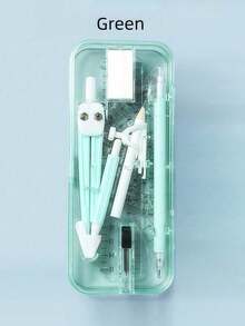 9件套文具套装，包括圆规、直尺和数学绘图工具，适合学生使用 - 彩色 - 查看 12