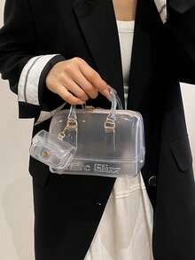 Bộ 2 túi đeo vai trong suốt bằng chất liệu jelly, có thể điều chỉnh kích thước, phù hợp cho du lịch, đi học, đi làm, công sở, túi đeo chéo. - trắng - Xem 9
