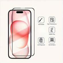 3-In-1 Set: 3pcs Screen Tempered Glass Film + 3pcs Camera Lens Film, Compatible With IPhone 15 Pro Max/15/15 Plus/15 Pro, 9H High Definition Glass, Anti-Scratch, Anti-Fingerprint - 3+3 Transparent - View 3