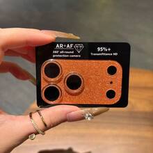 Fashionable Glitter Lens Protector Cover Compatible With Apple Smartphones - Orange - View 12