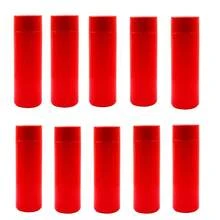 PromoClick Paquete de 10 Cilindros de Plástico con Tapa Enroscable y Cuerpo de Color - Rojo - Ver 6