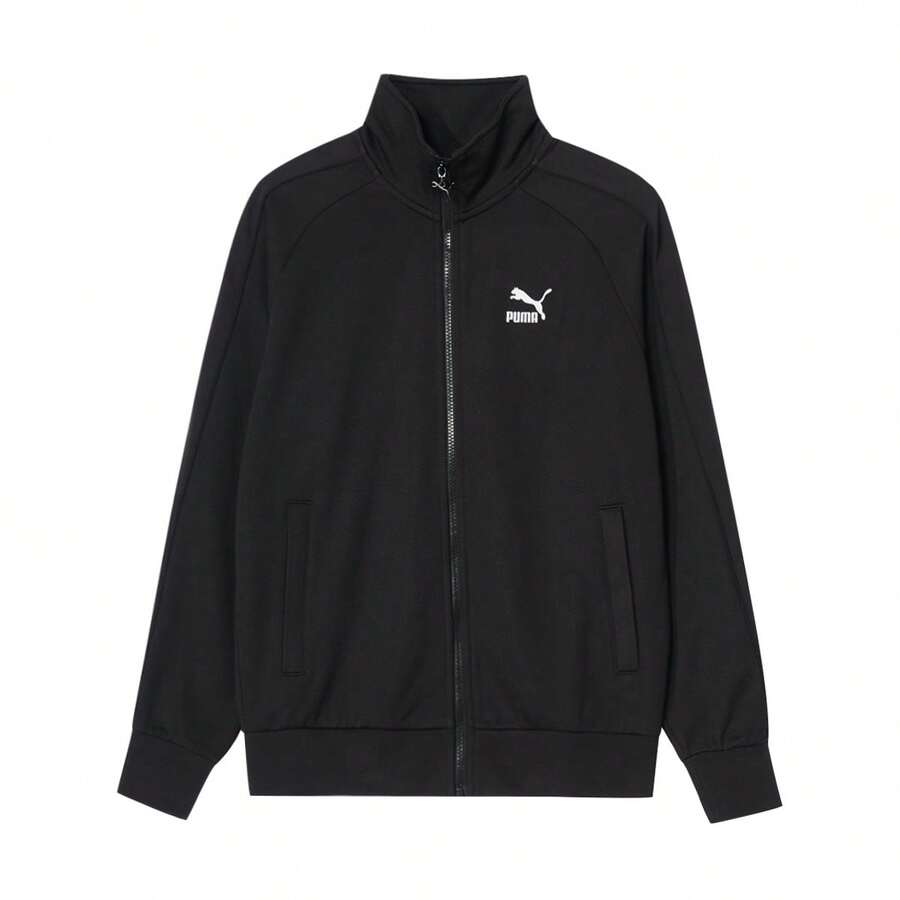 Puma Couple's Classic Zip-Up Sports Jacket, Knit Stand Collar, Unisex, Spring/Autumn - Black - View 1
