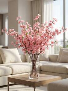 1/4/8支人造桃花，春季家居装饰丝绸假花，家居、餐桌、派对、婚礼装饰，女士礼物，情人节礼物 - 彩色 - 查看 4