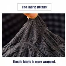Modern Style Polyester Fiber Solid Color Bubble Gauze Simple Style Elastic All-Inclusive Lace Design Sofa Cover, All Seasons Scratch Resistant Elastic Living Room Sofa Cover Pet Anti-Dirty Universal Sofa Protector Home Decoration - 深灰色 - 查看 9