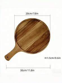 1pc Wooden Pizza Peel/Cutting Board With Handle, Kitchen Chopping Board, Kitchen Accessories, Home, Kitchen Supplies, A Creative And Romantic Gift Idea Suitable For Girlfriend/Wife, Practical And Warm Couple Gift, Suitable For Valentine's Day, New Year, Easter, Eid, Mother's Day And Father's Day - Brown - View 4