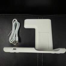 SZYSGSD 15W 可折叠三合一快速无线充电底座，兼容 16/15/14/13/12/11、9/8/7/6/5，USB 电源适配器 - 黑色 - 查看 9