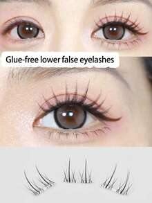 120pcs C-Curl Flaming Shaped Bottom Lashes, Soft & Natural Look False Eyelashes, Glue-Free Design, Cute Cartoon Segmented Fake Lashes, Suitable For Beginners - C - View 3