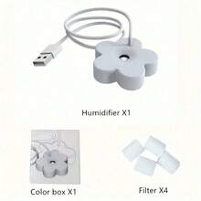 Compact Floral Portable Humidifier, Facial Steam Design. USB Powered. Small And Portable, Tankless Design, Quiet Humidification. Auto Shut Off When No Water. Suitable For Home And Bedroom. Mini Humidifier For Living Room, Office, Car And Travel, Creative Humidifier And Personal Care Gadget. - trắng - Xem 9