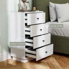 Four-Drawer Chest/Sideboard, Made Of Composite Wood, Modern Style Storage Unit, Ideal For The Living Room, Bedroom Or Entryway, 47 X 29 X 75 Cm, White - White - View 4
