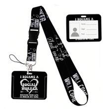 Cute Cat Cartoon Card Holder, ID Card Lanyard, Phone Strap, Key Chain, Neck Strap, Keychain, Bag Charm, Gift For Friends, Sisters, Teachers - Multicolor - View 18