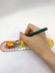 15cm Pikachu Transparent Ruler, Anime Cartoon Student Math Tool, Stationery, Drawing, Office, School Measuring, Party Gift - Multicolor - View 5