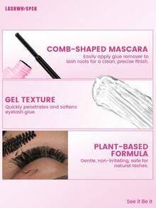 DIY Eyelash Extension Glue Remover, Gentle & Non-Irritating Eyelash Glue Remover Suitable For Cluster And Individual Lashes, For Home Use - Pink - View 4