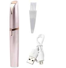 USB Rechargeable Portable Electric Eyebrow Trimmer Pen For Women, Painless Precision Hair Remover, Shaver Razor Tool For Face, Leg, Lip, Armpit, Hand (Rose Gold) - Hoa hồng vàng - Xem 9