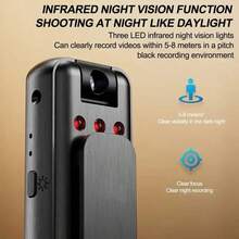 1080P Full HD Covert Mini Camera, Portable Handheld Camera, Wearable Sports Camera With Night Vision, 2.4G Wireless WiFi, 180° Rotatable Lens, Motion Detection, USB Charging, Suitable For Outdoor, Office, Driving, Law Enforcement Recording, Great Gift For Holidays And Birthdays - Black - View 4