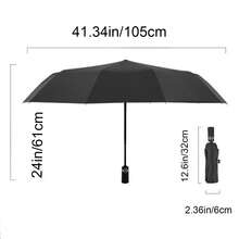 Automatic Large Umbrella For Men & Women - 10-Rib Windproof, Thickened & Reinforced, Black With Red Accents, Auto Open/Close, Compact Foldable Design For Travel, Commuting, Outdoor Activities, Umbrella Heavy Duty Windproof - Nhiều màu - Xem 3