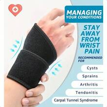 黑色腕部压缩套，健身举重抗重力保护，骑行运动腕部支撑，驾驶腕部疲劳缓解，多种场景下便捷的腕部护具 - 2pc黑色運動護腕帶 - 查看 5