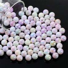 10/20/30/50/100/200pcs 6/8/10/12/14/16mm Acrylic Aurora Colored Faux Pearl Shiny Loose Spacer Round Beads, Perfect For Jewelry Making Necklace Bracelet Earring DIY Mobile Phone Chain Craft - Random Color - View 4