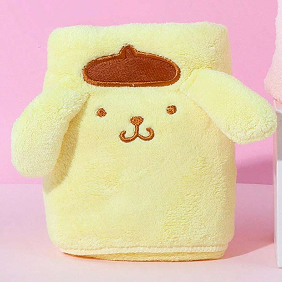 Miniso Khăn bông san hô Sanrio Pompompurin, thêu hình chú chó Pudding, chất liệu mềm mại, thấm hút tốt, thân thiện với da và không rụng lông, khăn mặt phòng tắm & khăn tay gia đình (1 chiếc) - Màu vàng - Xem 1