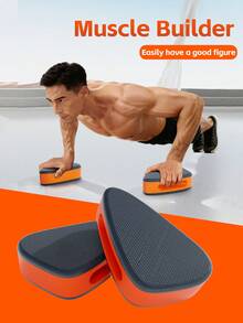 1对EVA材质柔性俯卧撑支架，保护手腕，适合家庭健身 - 橘色 - 查看 2