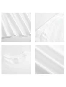 1PC 100% Cotton Fragment Graphic Print Short Sleeve TShirt, Low Stance Club Style Women's Tee, Inspiration Curve Design Top. - 白色 - 查看 3