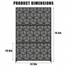 Pantalla de Privacidad Metálica de 74" Alto x 47.2" Ancho con Soporte, Panel Divisor de Habitación Decorativo Exterior, Partición de Patio Libre para Terraza, Balcón y Jardín, Uso Dual Interior y Exterior - Estilo3 - Ver 2