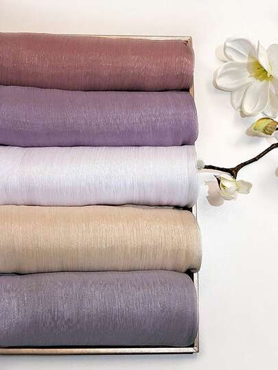 1PC Dark Pattern Bright Pleated Cape Solid Color Shawl Headscarf Bandana Soft Silky And Lightweight Fabric For Women Multi-Functional Use Suitable For All Seasons Accessory For Evening Dresses Parties Travel Office Or Weddings A Perfect Gift Choice