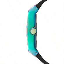 Guess Đồng hồ nam thạch anh, thiết kế ba kim, mặt vuông, dây đeo silicon và da PU, đồng hồ thời trang công sở thường ngày, phù hợp để đeo hàng ngày. - Màu xanh lam - Xem 4