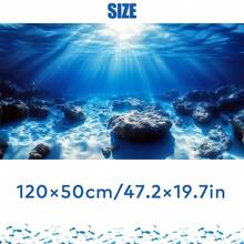 Sunlight Blue Sea Reef, Fish Tank Background Painting, Aquarium Background Sticker, Aquarium Background Board, Easy To Replace, No Residual Glue, Provide Various Standard Sizes To Fit Different Aquarium Sizes, Immersive Landscaping, Marine World Fish Tank Background Painting, Instantly Enhance The Layering And Depth Of The Aquarium, Aquarium Accessories - A - View 10