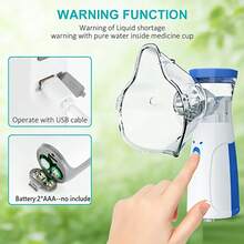 Nebulizer, Portable Nebulizer, Adult And Pediatric Nebulizer Machines For Breathing Aids, Nebulizer Masks And Mesh Nebulizer With Adjustable Nebulization Rate (Without Battery) - Blue and White - View 5