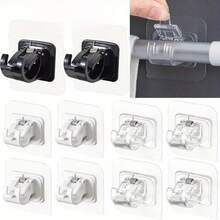 Drill-Free, Traceless, Self-Adhesive, Adjustable Curtain Rod Bracket Clips And Hooks; Adjustable Wall Hooks; Adhesive Hooks For Home Storage; Retractable Towel Rack Holder; Easy To Install And Stable; Practical Hooks Suitable For Home Decoration; Suitable For Kitchens, Bathrooms, Bedrooms, And Living Rooms; Also A Practical Small Item For Various Occasions And Scenarios. - Multicolor - View 10