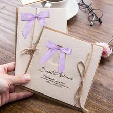 50 piezas de lazos de cinta de satén de color lila de 2.5" para envolver regalos, bolsas de golosinas, pasteles, globos, fiestas de cumpleaños, decoraciones de boda - Púrpura polvoriento - Ver 6