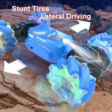 RC Off-Road Climbing Car 4WD Remote Control Stunt Drift Transforming Vehicle - Blue - View 2