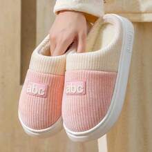 Cotton Slippers For Women - Winter 2025 New Style - Home And Indoor Waterproof, Anti-Slip, Warm And Comfortable Postpartum Shoes - Men's Plush Slippers - Hồng - Xem 12